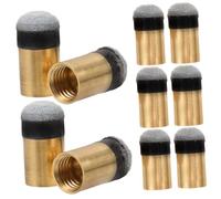 HEMOTON 10Pcs Screw Pool Cue Tips Copper Ferrule Replacement Billiard Snooker Cue Parts Durable Wear Material for Solid Hit and Precise Control