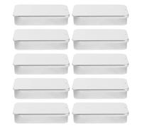 HEMOTON 10pcs Small Rectangular Iron Box with Sliding Lid Metal Container for Floss Storage Jewelry Lip Balm Crafts and Christmas Candy Organizer Portable Multipurpose Storage Case
