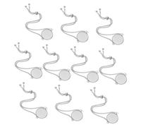 HEMOTON 10pcs Stainless Steel Bracelet Blanks Bezel Tray with Adjustable Chain for DIY Jewelry Making Bangle Settings for Women S Elegant Style Accessories
