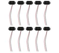 HEMOTON 10pcs V Dc Black Electronic Buzzer with Wire Leads, High Decibel Continuous Tone Warning Alarm for Car Indicator Buzzer Systems and Control Panels, Suitable for Workshops and Boats