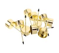HEMOTON 10pcs Vintage Iron Taper Candle Holders with Spike for Secure Placement and Heat Resistant Use, Golden Candlestick Cups for Christmas Parties and Dining Table Centrepiece