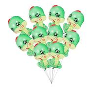 HEMOTON 10pcs Year Snake Balloons Green Foil Zodiac Animal Decorations for Chinese Year Party Graduation Shower Plastic Balloon
