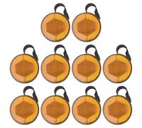 HEMOTON 10pcs Yellow round Bicycle Reflectors Set for Mountain Bikes, High Visibility Cycling Reflective Lights for Night Riding Safety, Seatpost and Wheel Reflectors Accessories