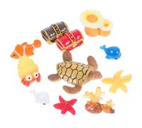HEMOTON 11Pcs Realistic Resin Dollhouse Accessories for Ocean Micro Landscape DIY Projects for Fish Tanks Cupcake Toppers and Summer Themes