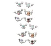 HEMOTON 12 pcs Halloween Finger Puppets for Creative Soft Zombie and Witch Finger with Grey Skeleton Design Interactive Storytelling Props for Childrens Play and Party Fun