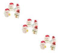 HEMOTON 12 pcs Miniature Snowman Figurines Micro Landscape Christmas Ornaments for Table Decor Indoor Holiday Decoration for Family Snow Village Display