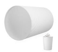 HEMOTON 12l Kitchen Garbage Can Waste Bin with Large Capacity and Safe Plastic Construction, Modern Simple White Trash Bin Suitable for Home, Bathroom, and Office Use