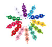 HEMOTON 12pcs Adjustable Kitten Cat Puppy Bow Tie Rhinestone Flower Collar Neckties for Dog Pet Dog Flowers Bowtie