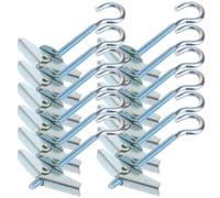 HEMOTON 12pcs Carbon Steel Ceiling Hanging Hooks Heavy Duty Swag Hooks with Toggle Wings for Home Decoration and Ceiling Installation in Silver