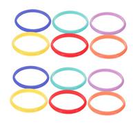 HEMOTON 12pcs Colorful Resin Bangles Set for Little, Waterproof Neon Retro Style Closed Bangle Bracelets, Stackable Wrist Bands for Craft Sessions and Outdoor Parties Color