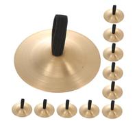 HEMOTON 12pcs Copper Finger Cymbals for Dancing Zills with Bright Finish Musical Percussion Instruments for Preschool Music Lessons Stage Performances and Family Fun