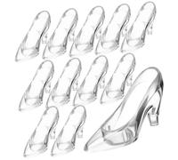 HEMOTON 12pcs Crystal Shoe Ornaments Clear High Heel Slipper Decorations for Parties Sparkling Decorative Accents for Events and Home