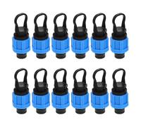 HEMOTON 12pcs Drip Irrigation End Cap Fittings with Leakproof Locking Coupling for Garden Greenhouse Sprinkler Systems Compatible with Standard Tubing Easy to Install Water Shutoff Plugs