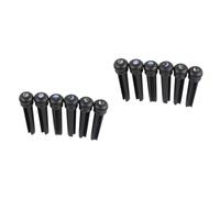 HEMOTON 12pcs Folk Guitar Bridge Pins Wooden Guitar String Studs Ebony Inlay Substitute for Worn Out Pins