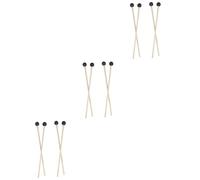 HEMOTON 12pcs Marimba Drumsticks Wooden Sticks for Percussion Music Sturdy Handle Rubber Mallet for Women Men Boy Girl Adults
