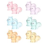 HEMOTON 12pcs Mini Resin Squirrel Figurines Glow-in-dark, Realistic Design Tiny Animal Ornaments for Fairy Garden Decor, Sturdy and Easy to Maintain Micro Landscape Accessories