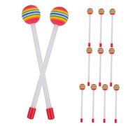 HEMOTON 12pcs Rainbow Drum Mallets Soft Foam Head Percussion Sticks with Ergonomic Plastic Handles for Beginners Home School Use Realistic Sound