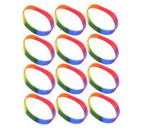 HEMOTON 12Pcs Rainbow Silicone Pride Wristbands Custom Lgbt Accessories for Festivals Parties and Everyday Wear for Friends and Lgbtq Celebrations