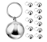 HEMOTON 12pcs Silver Dog Collar Bell Pendants Jingle Charms for Pet Training Anti-lost Tracking Small Animal Bells Holiday Accessories