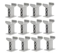 HEMOTON 12pcs Train Track Accessories Bridge Pier Elevated Track Support Post Multi-level Structure Compatible Major Brands Boys and Girls Railway Toy