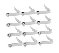 HEMOTON 12pcs V Shape Spring Clips Kayak Paddle Clip Telescoping Locking Tubes Silver Manganese Steel Small Spring Pins for Boating and Sailing
