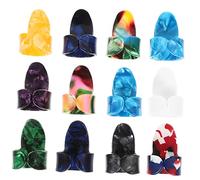 HEMOTON 12pcs Xylonite Guitar Finger Picks Comfortable Non- Protectors for Electric Guitar Ukulele Bass Index Finger Picks for Enhanced Control and Reduced Slipping