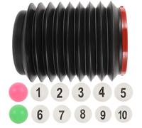 HEMOTON 13pcs Numbered Table Tennis Balls Set with White 1-10 Number Balls and Foldable Storage Bucket for Party Games and Lottery Draw Activities