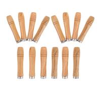 HEMOTON 14pcs BBQ Accessories Barbecue Fork Handles with Wood and Iron Material, 4mm Hole Diameter, Lightweight and Enhanced Durability, for Outdoor Picnics and Barbecues
