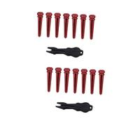 HEMOTON 14pcs Guitar Bridge Wood String Pegs Pins Studs for Acoustic Guitar String Replacement Accessories Kit Peg Puller