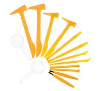 HEMOTON 14pcs Kids Excavation Tools Set Magnifying Glass Plastic Hammer and Digging Tools for Gemstone Discovery Educational Science Kit for Boys and Girls