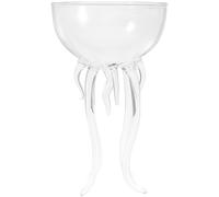 HEMOTON 150ml Glass Jellyfish Cocktail Goblet for Cold Drinks and Red Wine | Crystal Octopus-inspired Silhouette, Thin Laser-cut Rim, Elegant Novelty Design, Suitable for Bars, Restaurants and Dinner