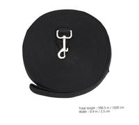 HEMOTON 15M Nylon Dog Training Leash Durable Black Pet Lead for Obedience Training Walking Cats Puppies Featuring Ring Clasp for Safety