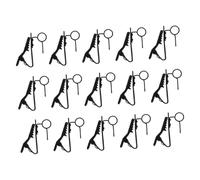 HEMOTON 15pcs Heavy Duty Iron Lavalier Microphone Clips with Rotatable Collar Holder Durable Metal Construction for Interviews Meetings Presentations Compatible with Multiple Mic Models