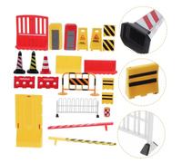 HEMOTON 15pcs Mini Traffic Road Signs for Educational Cognition with Plastic Barricades Interactive Learning Tool for Imaginative Play and Activities