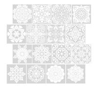HEMOTON 16pcs Floral Drawing Stencils Reusable Pet Spraying Stencils for Paper Crafts and Bookmarks, Unique Shape Templates to Develop Fine Motor Skills