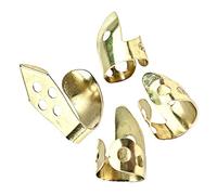 HEMOTON 16pcs Metal Finger Picks for Guitar Ukulele Banjo Thin Thumb Finger Plectrum for Stringed Instruments Playing