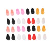 HEMOTON 18 Pairs Miniature Doll Shoes Flat Plastic Slippers with Stable Soles Accessories for Home Play Parties Photography and Doll Dressing Up