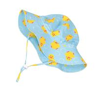 HEMOTON 1pc 54cm Bucket Hat with Cartoon Duck Pattern Sunscreen Fisherman Hat for Boys and Girls Breathable and Adjustable String Cap