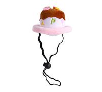 HEMOTON 1Pc Cake Shape Pet Hat Adorable Plush Birthday Party Headgear for Cats Dogs Photo Prop Daily Wear Soft Comfortable Pet Decor