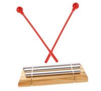 HEMOTON 1pcs Three Tone Chime Bell for Meditation and Mindfulness Classroom Percussion Instrument Mallet for Yoga and Chakra Healing Light Brown Finish