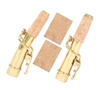 HEMOTON 1set Brass Soprano Saxophone Necks Cork Sheets Curved Straight Replacement Neck for Enhanced Playing Comfort Resistant Design