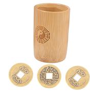 HEMOTON 1set Buddhist Divination Game Tools Copper and Bucket for Traditional Chinese Telling for Family Gatherings and Spiritual Practices