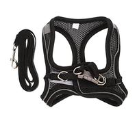 HEMOTON 1Set Cat Harness Leash Set Lightweight Breathable Vest for Kittens Escape Design with Ring for Outdoor Walking and Traction