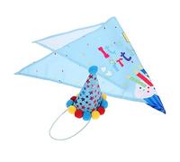 HEMOTON 1Set Dog Birthday Party Hat Set Blue One Pet Supplies with Matching Scarf for Celebrating Your Pet Special Day Adorable and Safe for Dogs