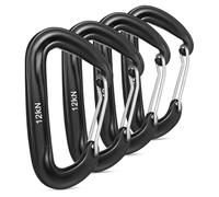 HEMOTON 1set Heavy Duty D Shape Carabiner Clips for Outdoor Camping Hiking Climbing Gear Tent Equipment with High Load Capacity and Portable Design 4pcs