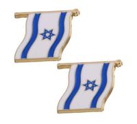 HEMOTON 1set Israel Flag Lapel Pin Enamel Brooch Patriotic Badge for Men Lightweight Symbolic Souvenir for Memorial Events Party Decorations 2pcs