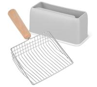 Hemoton 1Set Metal Wire Cat Litter Scoop with Handle Holder Durable Deep Scooper for Efficient Cleaning Sl esign for Home Decor for Cat Litter Box Maintenance