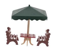 HEMOTON 1Set Miniature Park Bench Model with Parasol Realistic Dollhouse Accessory for Garden Landscape Decor Compact DIY Furniture for House Projects