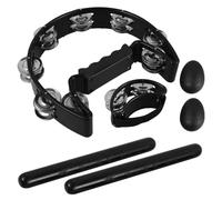 HEMOTON 1set Rhythm Rods and Hand Bell Percussion Set for Engaging Music Activities Includes Tambourine Egg and Foot Bell for and Creative Play