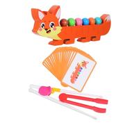 HEMOTON 1Set Wooden Fox Bead Activity for Shapes and Colors Learning Game Enhances Fine Motor Skills and Color Recognition Safe and Educational
